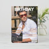 Invitations de 24e anniversaire pour lui Magazine (Debout devant)