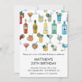 Invitations de 25e anniversaire Cocktail Contempor (Devant)