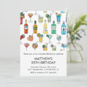 Invitations de 25e anniversaire Cocktail Contempor (Debout devant)