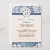 invitations de 25e anniversaire de mariage vintage (Dos)