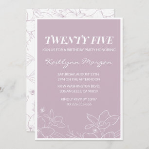 Invitations de 25e anniversaire Elégant Floral mod