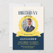 Invitations de 25e anniversaire Hommes Badge Photo (Devant)