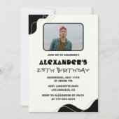 Invitations de 25e anniversaire Hommes Black Simpl (Devant)