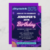 Invitations de 25e anniversaire Retour à la fête d (Devant / Derrière)