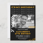 Invitations de 27e anniversaire Hommes Photo Spray (Devant)