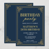 Invitations de 28e anniversaire Anniversaire garço (Devant / Derrière)