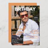 Invitations de 28e anniversaire pour lui Magazine (Devant / Derrière)