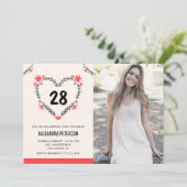 Invitations de 28e anniversaire pour son coeur flo (Debout devant)