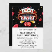Invitations de 28e anniversaire thème du casino Po (Devant / Derrière)