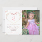 Invitations de 2e anniversaire Boho Floral Photo (Devant)