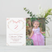 Invitations de 2e anniversaire Boho Floral Photo (Debout devant)