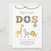 invitations de 2e anniversaire en espagnol, Safari (Devant)