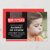 Invitations de 2e anniversaire garçon Fête Photo R (Devant / Derrière)