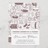 Invitations de 30e anniversaire Hommes Bière pour  (Devant / Derrière)