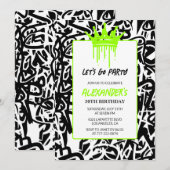 Invitations de 30e anniversaire Hommes Party Graff (Devant / Derrière)