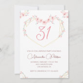 Invitations de 31e anniversaire Boho Floral Pink (Devant)