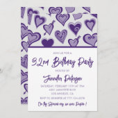 Invitations de 32e anniversaire de fille Purple He (Devant / Derrière)