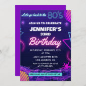 Invitations de 33e anniversaire Retour à la fête d (Devant / Derrière)