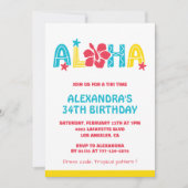 Invitations de 34e anniversaire Tropical Aloha Haw (Devant)