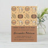 Invitations de 35e anniversaire Beer Rustic Men (Debout devant)