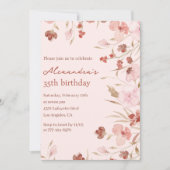 Invitations de 35e anniversaire Boho Floral Chic (Devant)