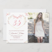 Invitations de 35e anniversaire Boho Floral Photo (Devant)
