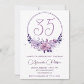 Invitations de 35e anniversaire Elegant Boho viole (Devant)