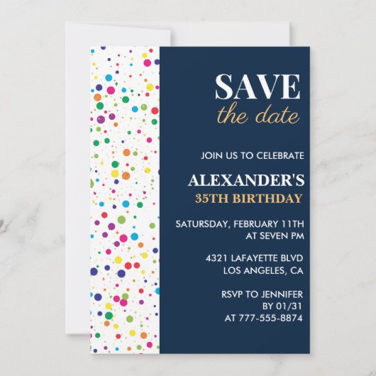 Invitations de 35e anniversaire Enregistrer la dat (Devant)