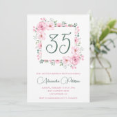 Invitations de 35e anniversaire Floral Elegant Pin (Debout devant)