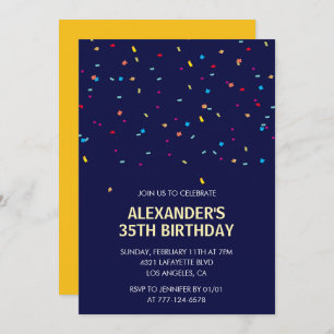 Invitations de 35e anniversaire Hommes Confetti Mo