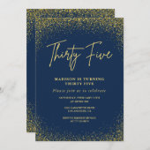 Invitations de 35e anniversaire Parties scintillan (Devant / Derrière)