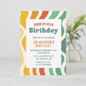 Invitations de 35e anniversaire Retro Wavy Squiggl (Debout devant)