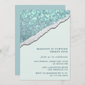 Invitations de 35e anniversaire Sparkle Glam Parti (Devant / Derrière)
