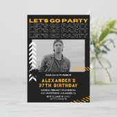 Invitations de 37e anniversaire Homme Photo Spray (Debout devant)