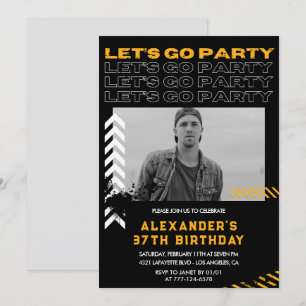 Invitations de 37e anniversaire Homme Photo Spray 