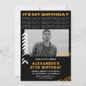 Invitations de 37e anniversaire Homme Photo Spray (Devant)