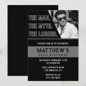Invitations de 38e anniversaire Black The Man The  (Devant / Derrière)