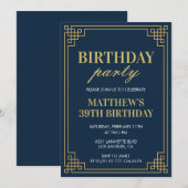 Invitations de 39e anniversaire Anniversaire garço (Devant / Derrière)