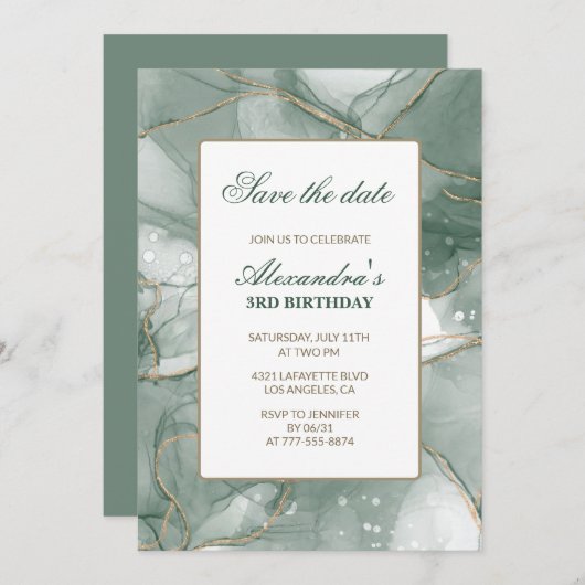 Invitations de 3e anniversaire Enregistrer la date (Devant / Derrière)