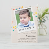 Invitations de 3e anniversaire simples Photo du ga (Debout devant)