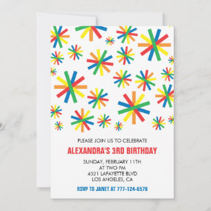 Invitations de 3ème anniversaire simples Confetti