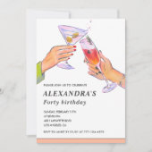 Invitations de 40e anniversaire Cocktail Fun Party (Devant)