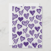 Invitations de 40e anniversaire Coeurs mignons pou (Dos)