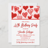 Invitations de 40e anniversaire Red Pink Hearts (Devant)