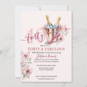 Invitations de 40e anniversaire Rose Gold Elegant  (Devant)