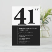 Invitations de 41e anniversaire Black and White El (Debout devant)