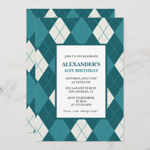 Invitations de 41e anniversaire Hommes Vintage Ble