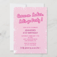 Invitations de 41e anniversaire rose Étincelle ten