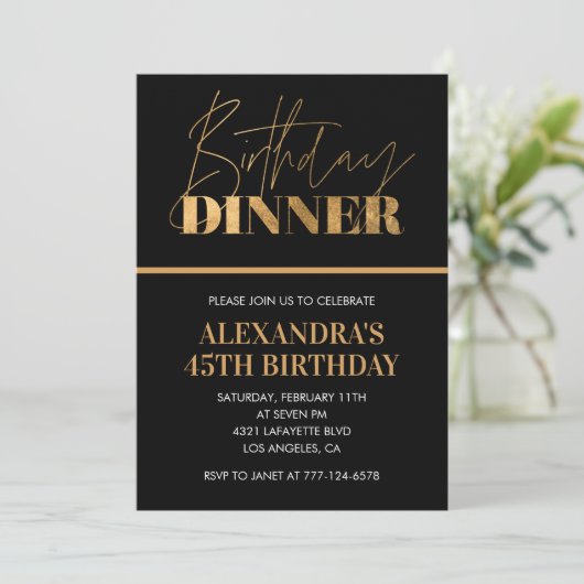Invitations de 45e anniversaire Anniversaire Dîner (Debout devant)