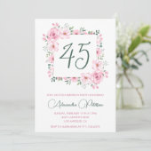 Invitations de 45e anniversaire Floral Elegant Pin (Debout devant)